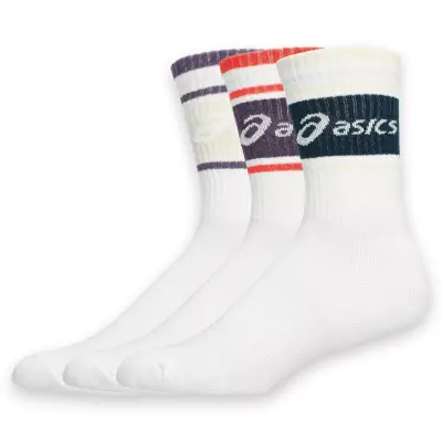 Asics 3033B879 3 Pack Asics Logo Crew Sock Çorap Beyaz Unisex Çorap - 1