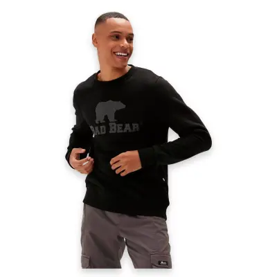 Bad Bear 22.02.12.007 Logo Crewneck Siyah Erkek Sweatshirt - 2