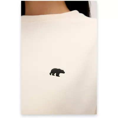 Bad Bear 23.04.12.001 Basic Crewneck Kırık Beyaz Erkek Sweatshirt - 2