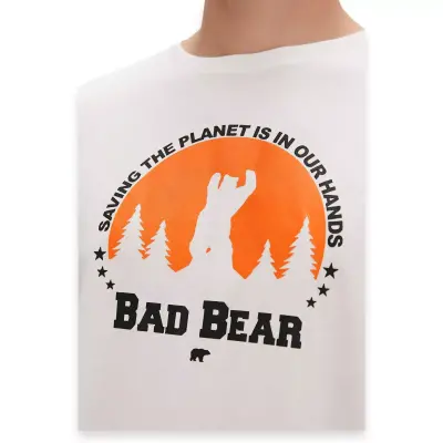 Bad Bear 24.01.07.049 Re-Planet Kırık Beyaz Unisex T-Shirt - 5