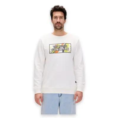 Bad Bear 24.02.12.016 Caen Crewneck Beyaz Erkek Sweatshirt 