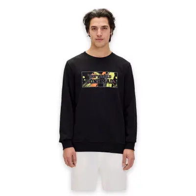 Bad Bear 24.02.12.016 Caen Crewneck Siyah Erkek Sweatshirt 