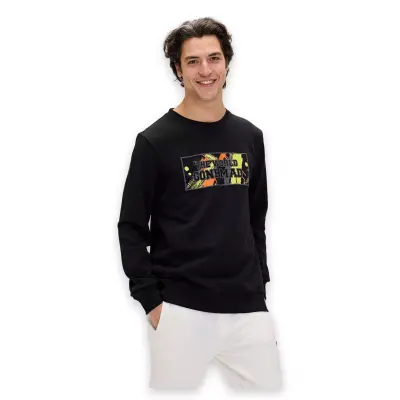 Bad Bear 24.02.12.016 Caen Crewneck Siyah Erkek Sweatshirt - 2