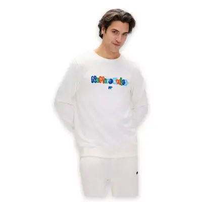 Bad Bear 24.02.12.018 Furry Crewneck Beyaz Unisex Sweatshirt - 3