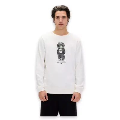 Bad Bear 24.02.12.019 Gator Crewneck Sweat Beyaz Erkek Sweatshirt - 1