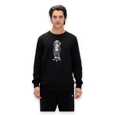 Bad Bear 24.02.12.019 Gator Crewneck Sweat Siyah Erkek Sweatshirt 