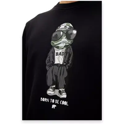 Bad Bear 24.02.12.019 Gator Crewneck Sweat Siyah Erkek Sweatshirt - 2