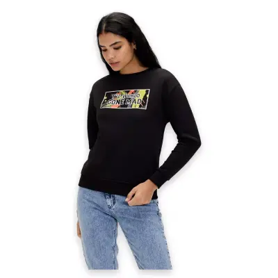 Bad Bear 24.04.12.002 Re-Carina Crewneck Siyah Unisex Sweatshirt - 4