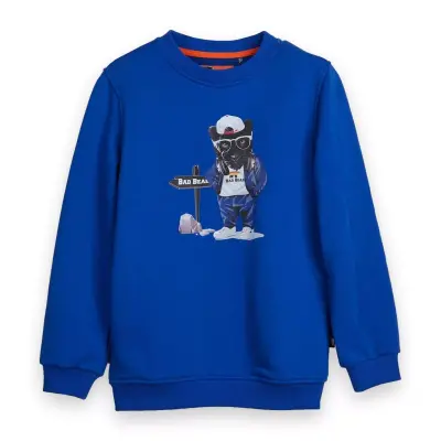 Bad Bear 24.06.12.006 Panther Crewneck Jr Sweat Mavi Çocuk Sweatshirt - 1