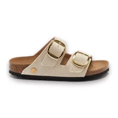 Birkenstock Arizona Big Buckle Tex Rough Vegan Krem Kadın Terlik - 2