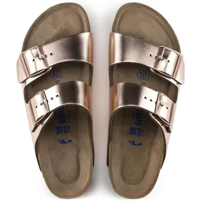 Birkenstock Arizona Sfb Nl Metallic Bronz Kadın Terlik - 3