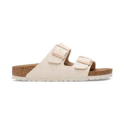 Birkenstock Arizona Tex Rough Canvas Vegan Krem Kadın Terlik - 2