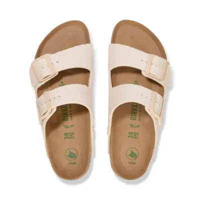 Birkenstock Arizona Tex Rough Canvas Vegan Krem Kadın Terlik - 3