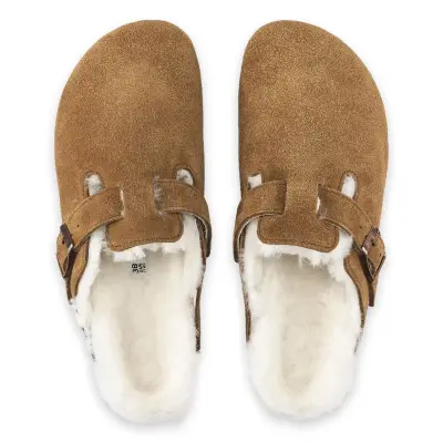 Birkenstock Boston Vl Shearling Kahverengi Kadın Terlik - 3