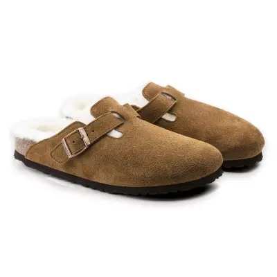 Birkenstock Boston Vl Shearling Kahverengi Kadın Terlik - 4