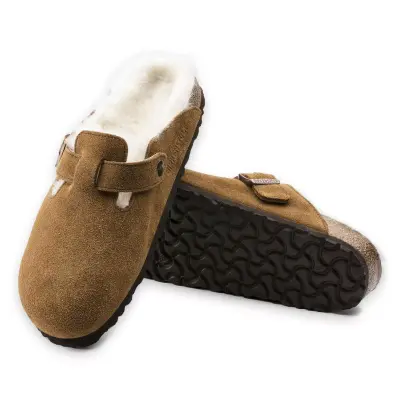 Birkenstock Boston Vl Shearling Kahverengi Kadın Terlik - 5