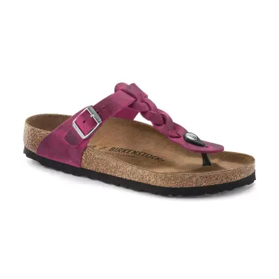 Birkenstock Gizeh Leoi Braided Parmakarası Fuşya Kadın Terlik 