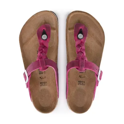 Birkenstock Gizeh Leoi Braided Parmakarası Fuşya Kadın Terlik - 3