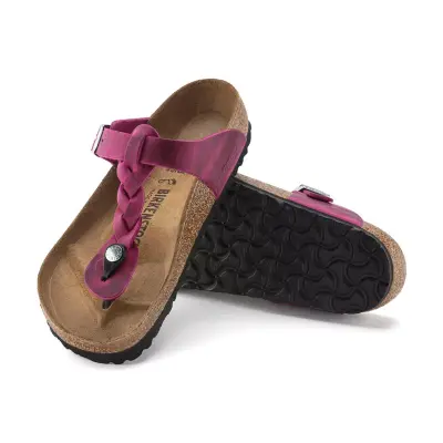 Birkenstock Gizeh Leoi Braided Parmakarası Fuşya Kadın Terlik - 5