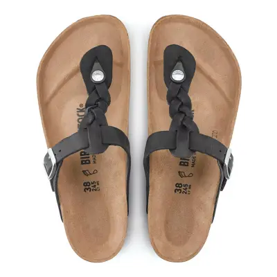 Birkenstock Gizeh Leoi Braided Parmakarası Siyah Kadın Terlik - 3