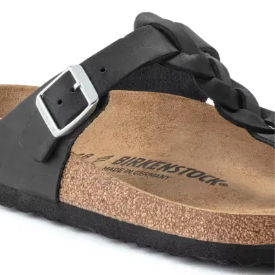 Birkenstock Gizeh Leoi Braided Parmakarası Siyah Kadın Terlik - 4