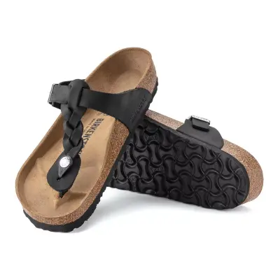 Birkenstock Gizeh Leoi Braided Parmakarası Siyah Kadın Terlik - 5