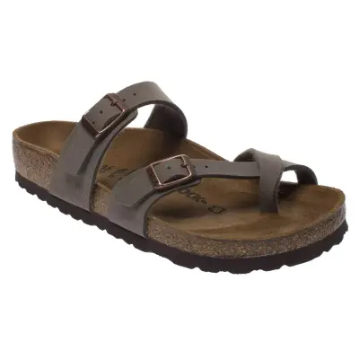 Birkenstock Mayari Parmak Arasi Kahverengi Nubuk Kadın Terlik 