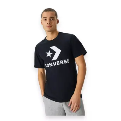 Converse 10025458 Go-To Star Chevronlogo Standardf Siyah Unisex T-Shirt - 1