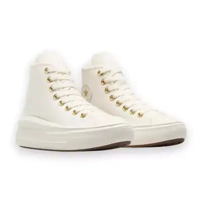 Converse A08384C Ctas Move Hi Egret/Metallic Light Gold Sneakers Beyaz Unisex Ayakkabı - 1