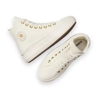 Converse A08384C Ctas Move Hi Egret/Metallic Light Gold Sneakers Beyaz Unisex Ayakkabı - 3