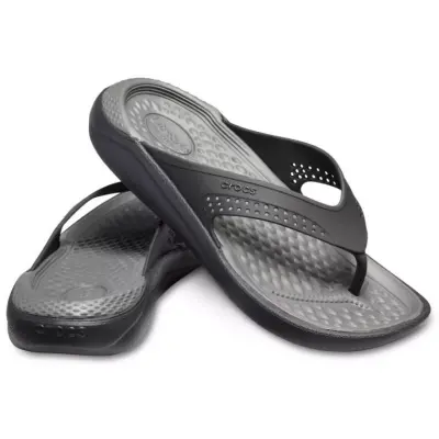 Crocs 205182M Literide Flip Gri-Siyah Erkek Terlik - 4