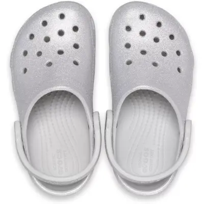 Crocs 206993 Classic Glitter Clog K Gümüş Çocuk Terlik - 3