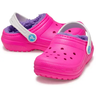 Crocs 207009 Classic Lined Clog T Pembe Çocuk Terlik - 4