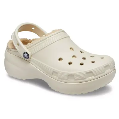 Crocs 207938 Classic Platform Lined Clog W Krem Kadın Terlik - 1