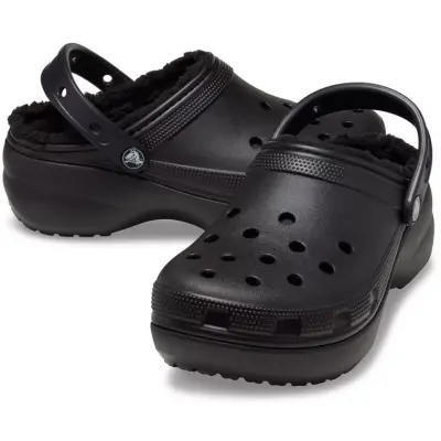 Crocs 207938 Classic Platform Lined Clog W Siyah Kadın Terlik - 4