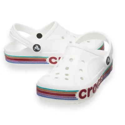 Crocs 209730 Bayaband Rainbow Glitter Clg K Beyaz Çocuk Terlik - 4