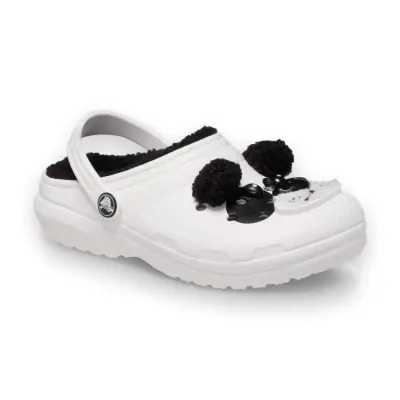 Crocs 210400 Classic Lined Iam Pandabearcgk Beyaz-Siyah Kadın Terlik - 1