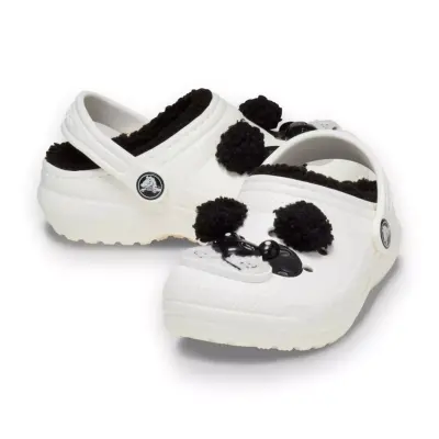 Crocs 210400 Classic Lined Iam Pandabearcgk Beyaz-Siyah Kadın Terlik - 4