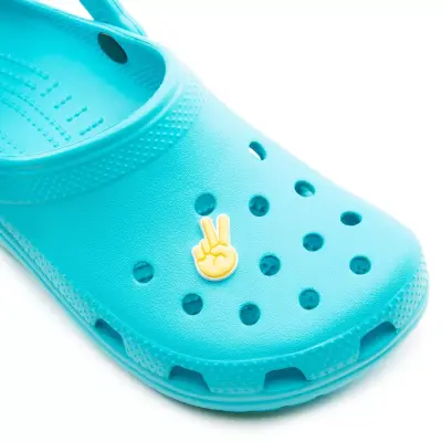 Crocs Jibbits Sarı Peace Hand Sign Terlik Süsü - 2