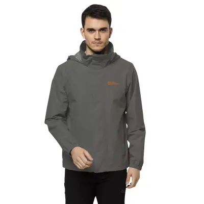 Jack Wolfskin 1111142 Stormy Point 2L Jkt M Gri Erkek Mont 