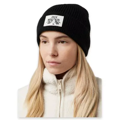 Jack Wolfskin A61610 Badge Beanie Bere Siyah Unisex Bere - 3