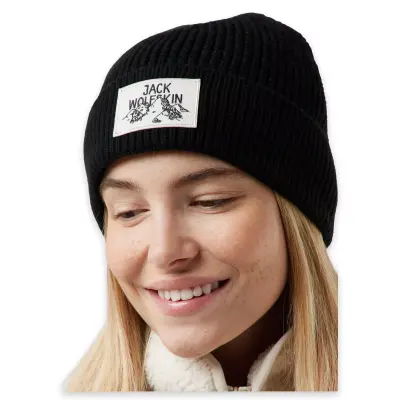 Jack Wolfskin A61610 Badge Beanie Bere Siyah Unisex Bere - 4