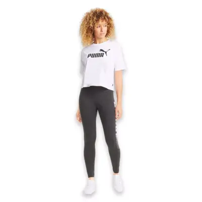 Puma 586866 Ess Cropped Logo Beyaz Kadın T-Shirt - 3