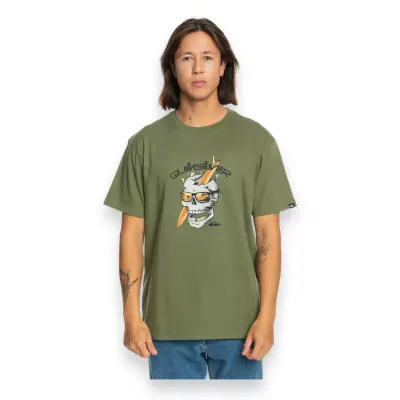 Quiksilver Eqyzt07674 One Last Surf Ss Yeşil Erkek T-Shirt 