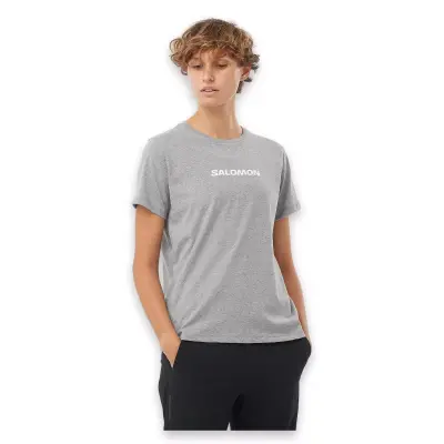 Salomon Lc2217500 Logo Ss Tee W Gri Kadın T-Shirt 