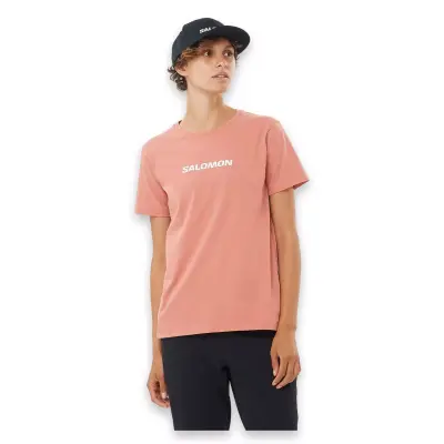 Salomon Lc2217500 Logo Ss Tee W Pembe Kadın T-Shirt - 1