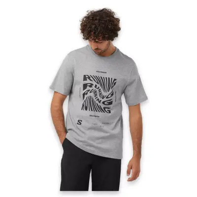 Salomon Lc2218800 Running Graphic Ss Tee M Gri Erkek T-Shirt - 1