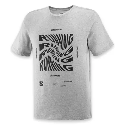 Salomon Lc2218800 Running Graphic Ss Tee M Gri Erkek T-Shirt - 3