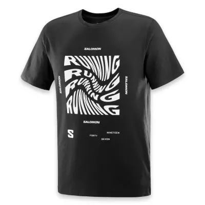 Salomon Lc2218800 Running Graphic Ss Tee M Siyah Erkek T-Shirt - 3