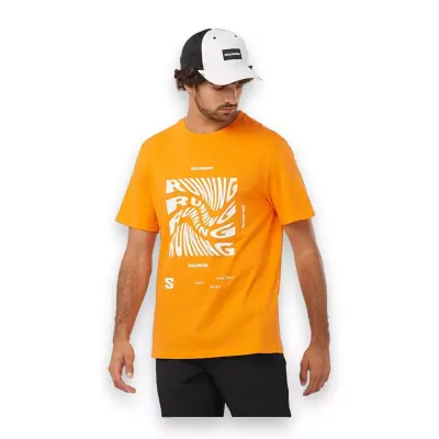 Salomon Lc2218800 Running Graphic Ss Tee M Turuncu Erkek T-Shirt 